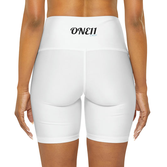 ONE11Drip White Yoga Shorts